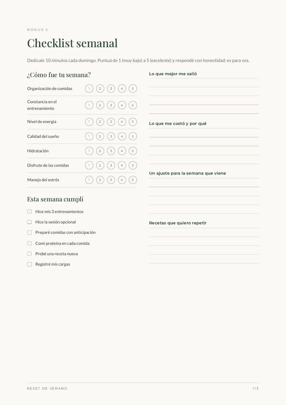 Checklist semanal