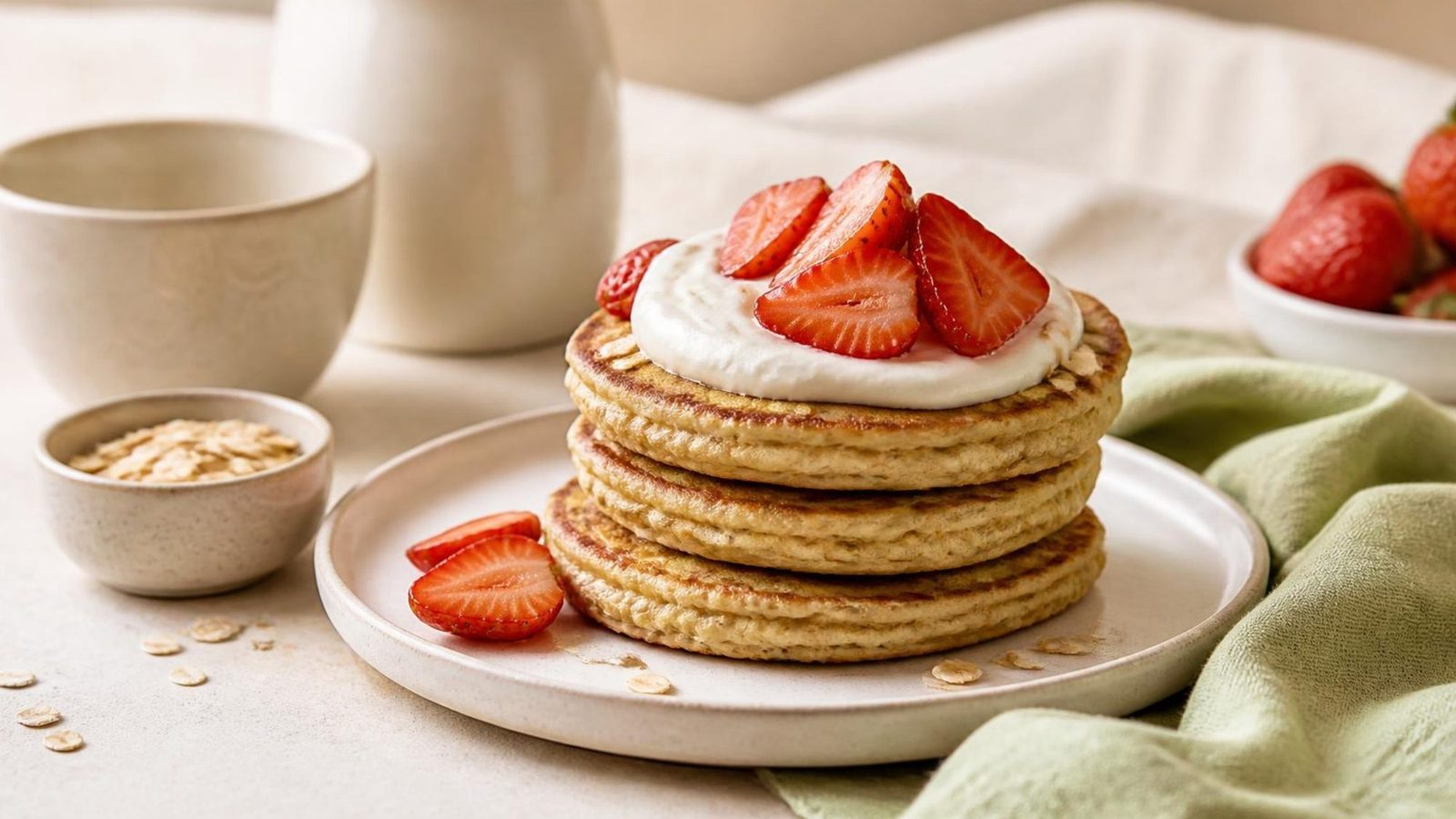 Pancakes de avena y banana
