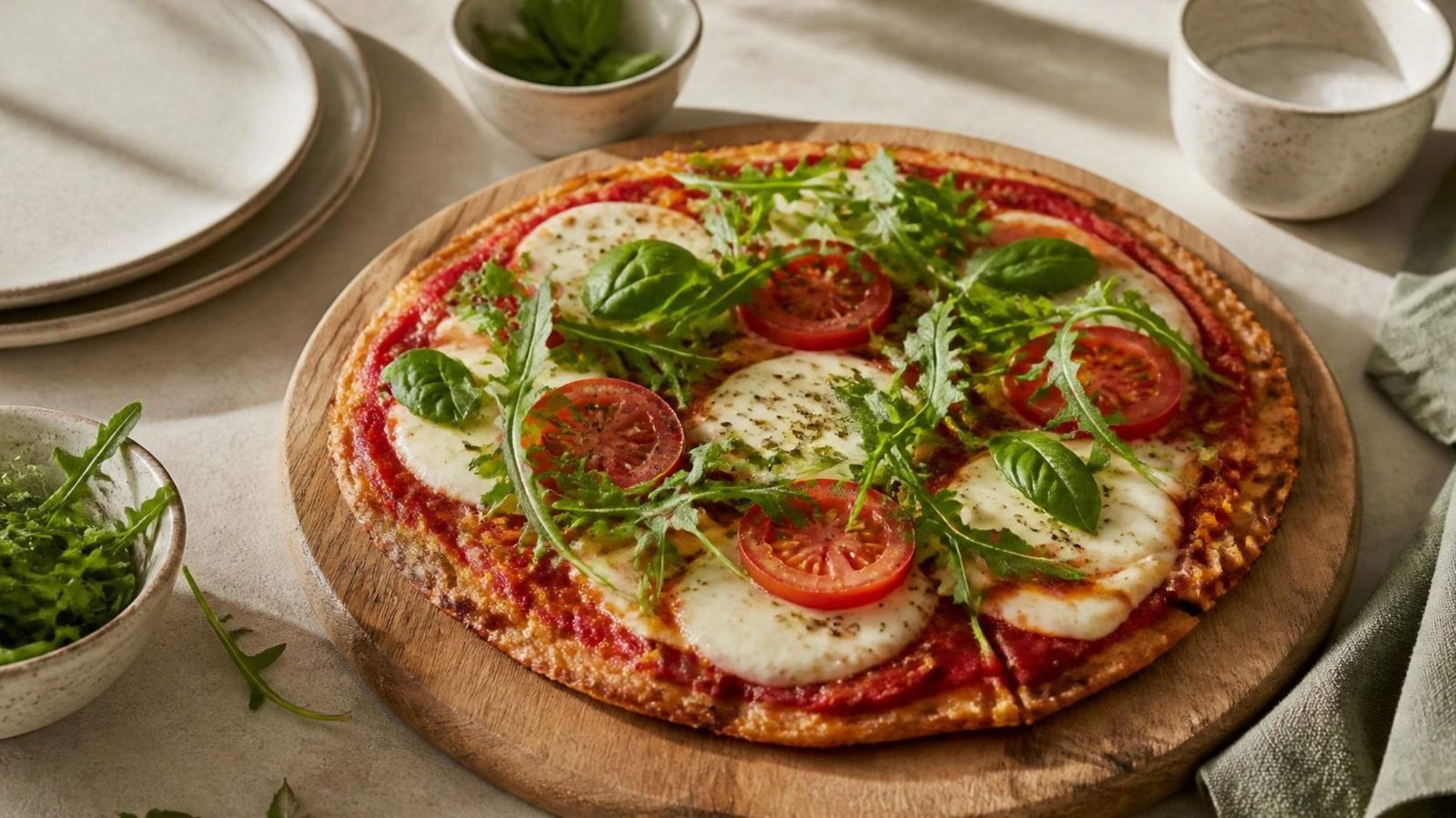 Pizza con base de pollo